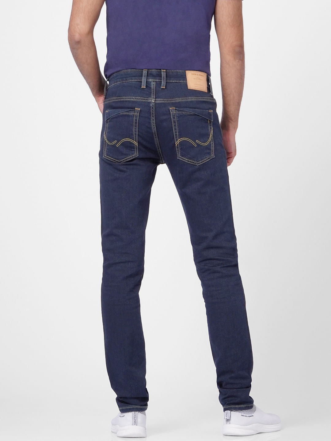 Dark Blue Low Rise Washed Ben Skinny Jeans