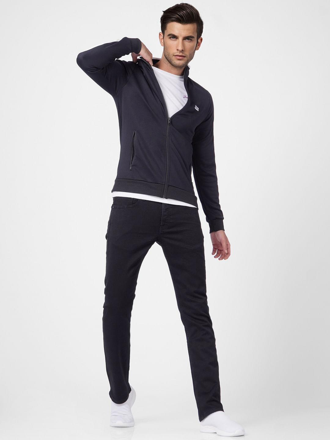 Black Mid Rise Clark Straight Fit Jeans - 28/30