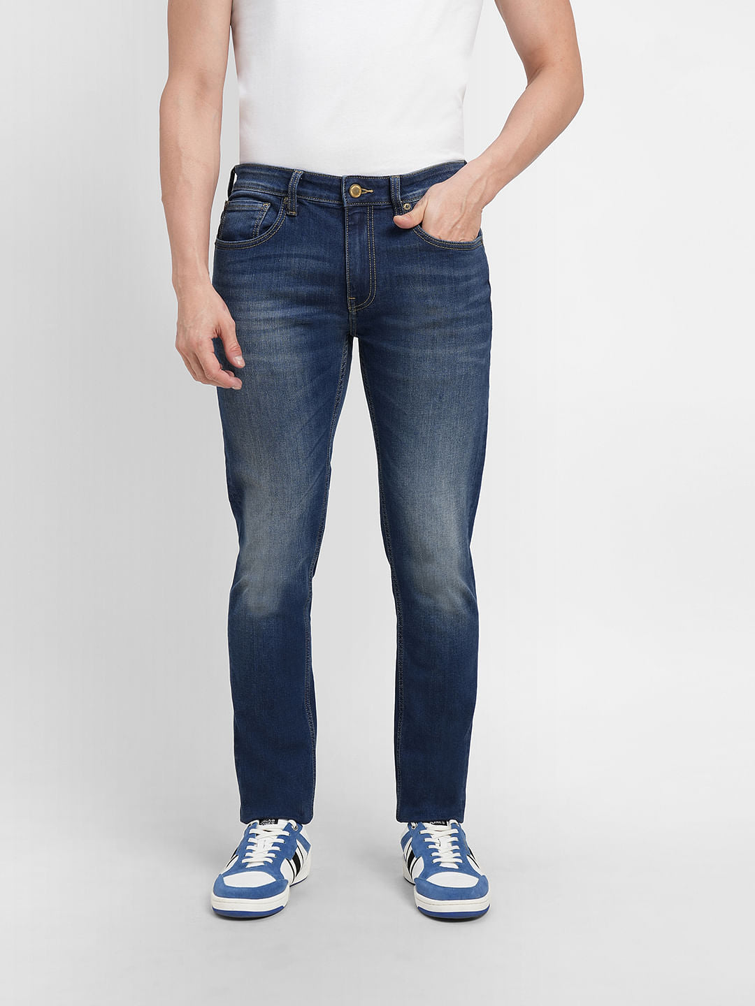 Blue Low Rise Washed Ben Skinny Jeans
