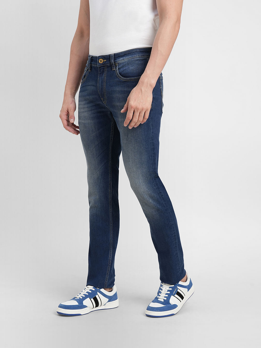 Blue Low Rise Washed Ben Skinny Jeans