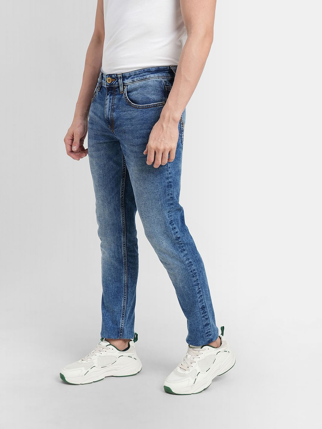 Blue Low Rise Washed Glenn Slim Jeans