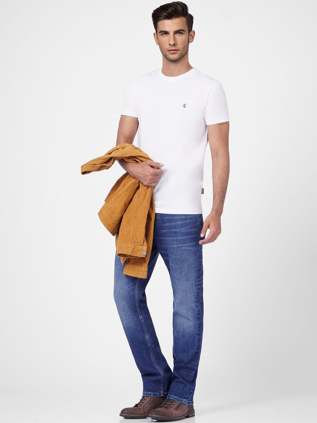 Blue Mid Rise Clark Regular Fit Jeans - 28/30