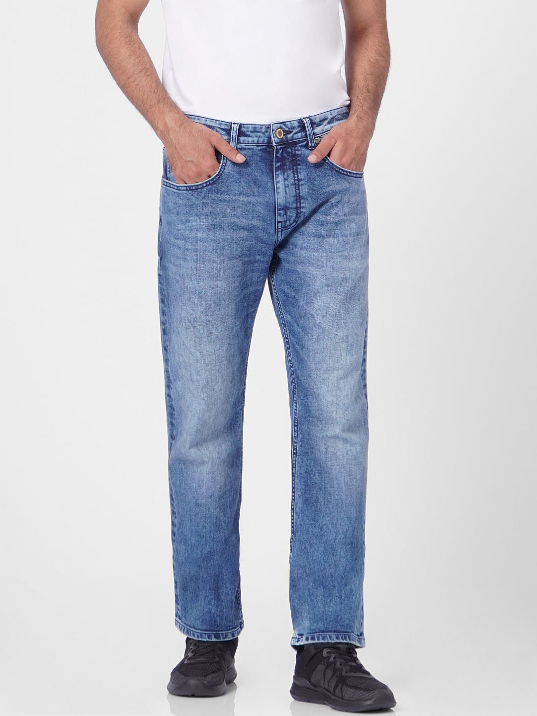 Blue High Rise Washed Ray Bootcut Jeans