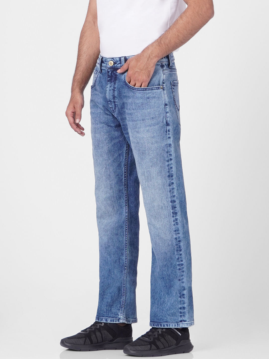 Blue High Rise Washed Ray Bootcut Jeans
