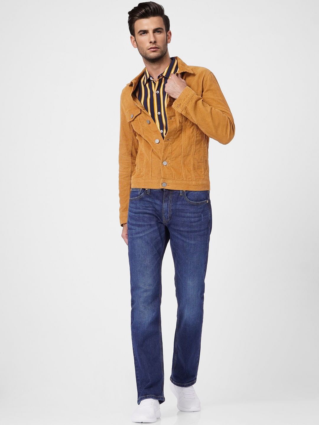 Dark Blue Mid Rise Clark Regular Fit Jeans - 28/30