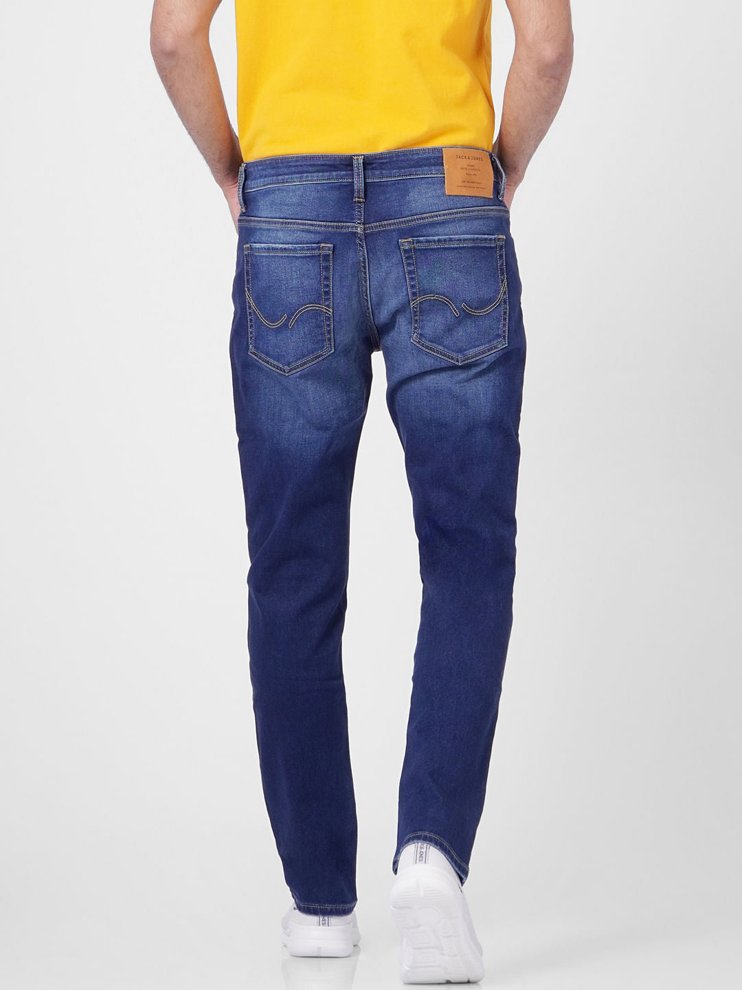 Dark Blue Low Rise Distressed Glenn Slim Jeans