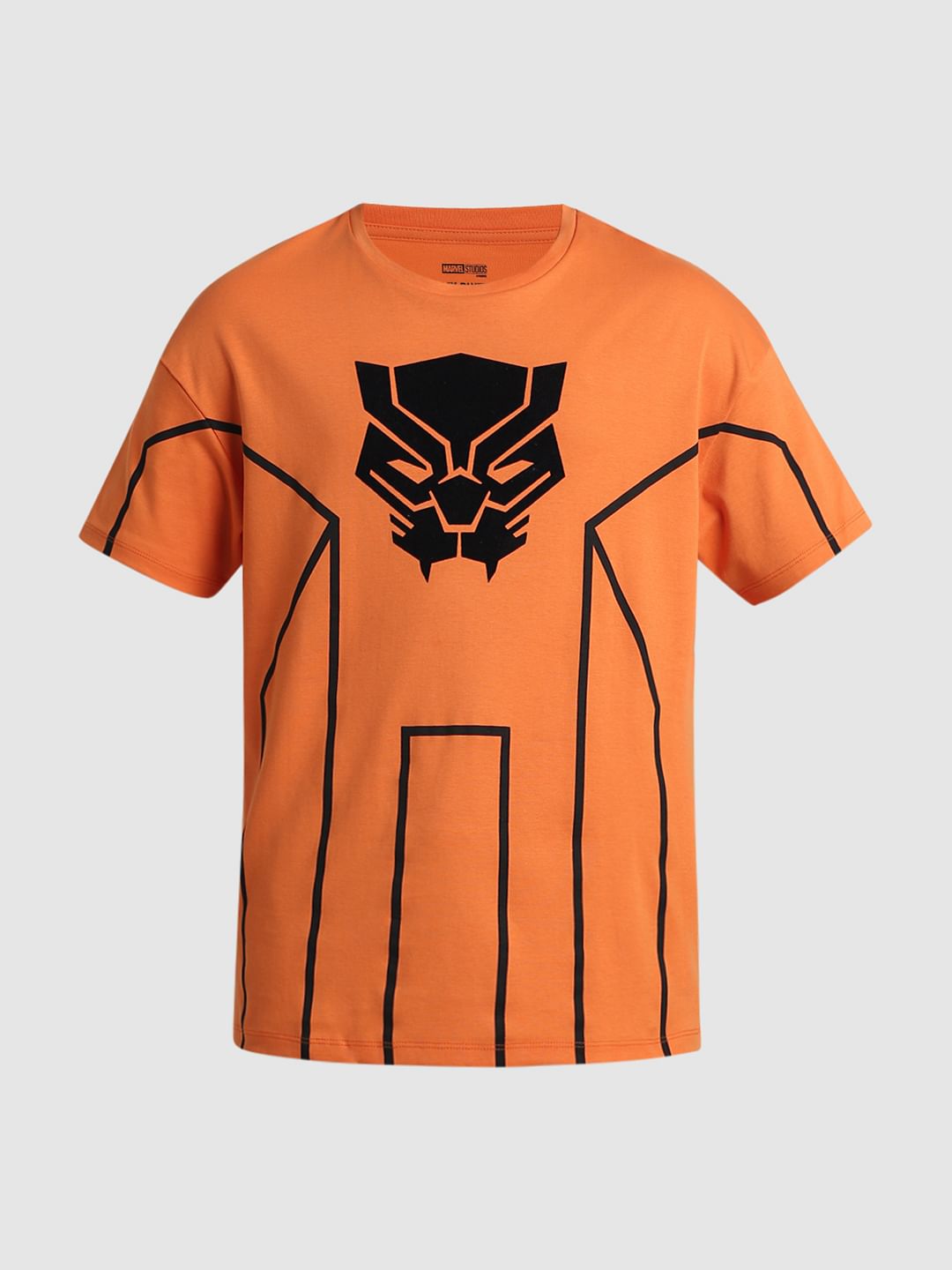 JACK&JONES X BLACK PANTHER ORANGE OVERSIZED CREW NECK T-SHIRT