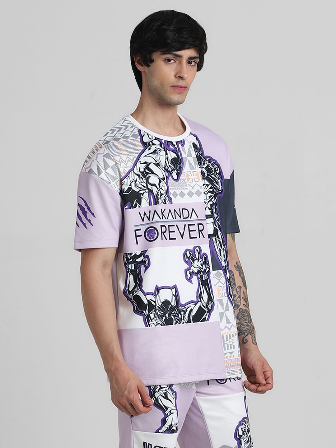 Jack&Jones X Black Panther Purple OVERSIZED Co-ord T-shirt