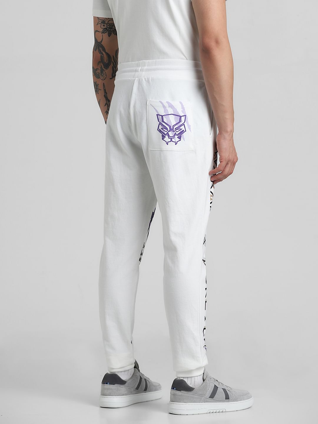 Jack&Jones X Black Panther White Mid Rise Sweatpants