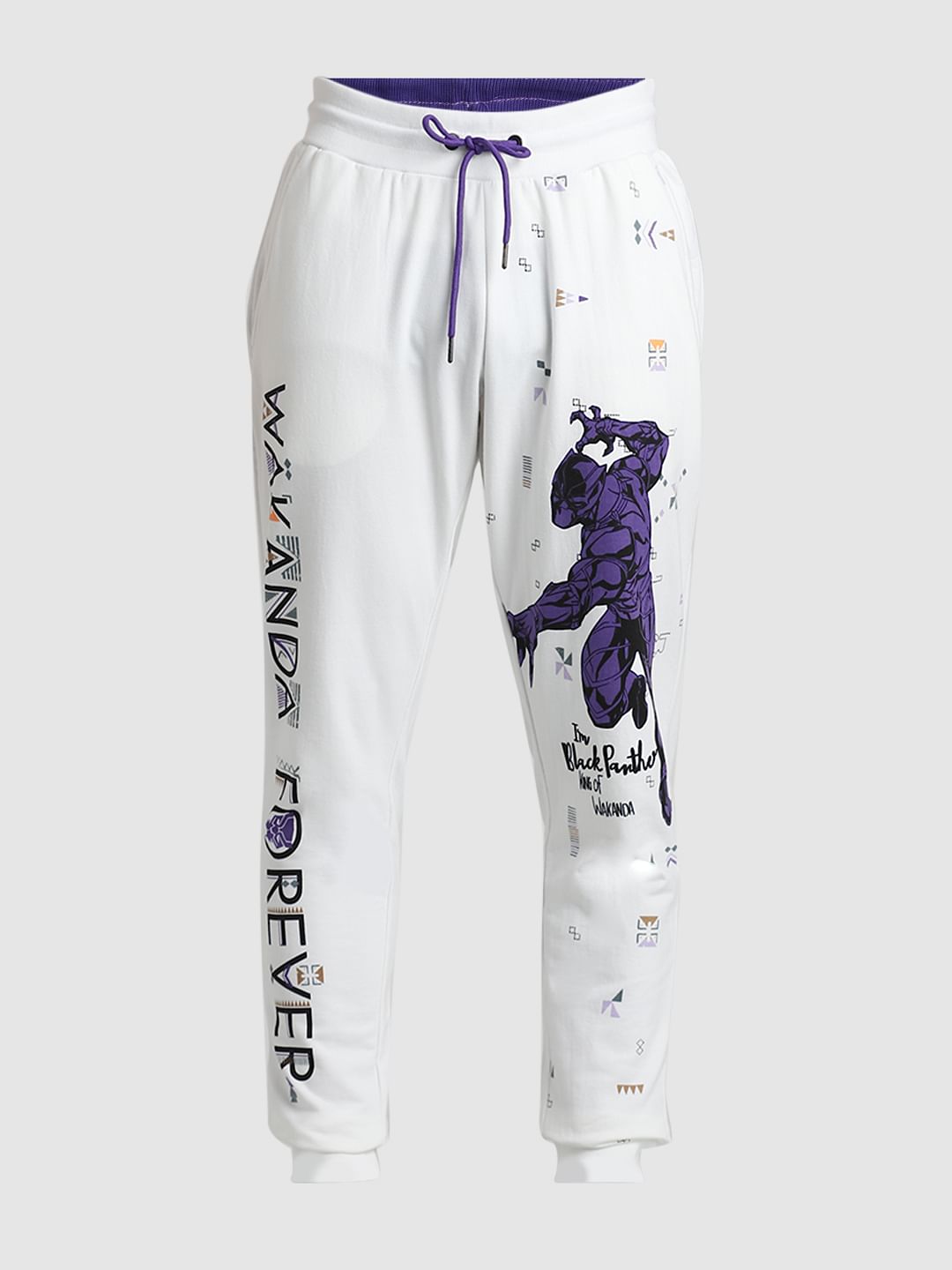 Jack&Jones X Black Panther White Mid Rise Sweatpants