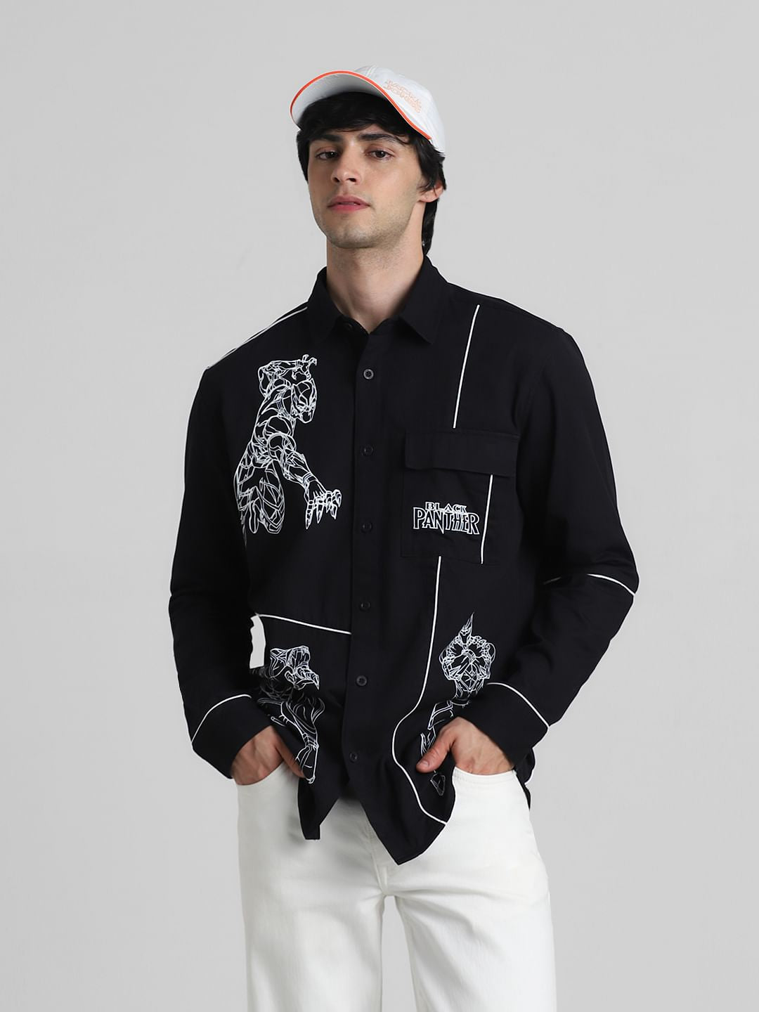Jack&Jones X Black Panther Black Printed Shirt - S