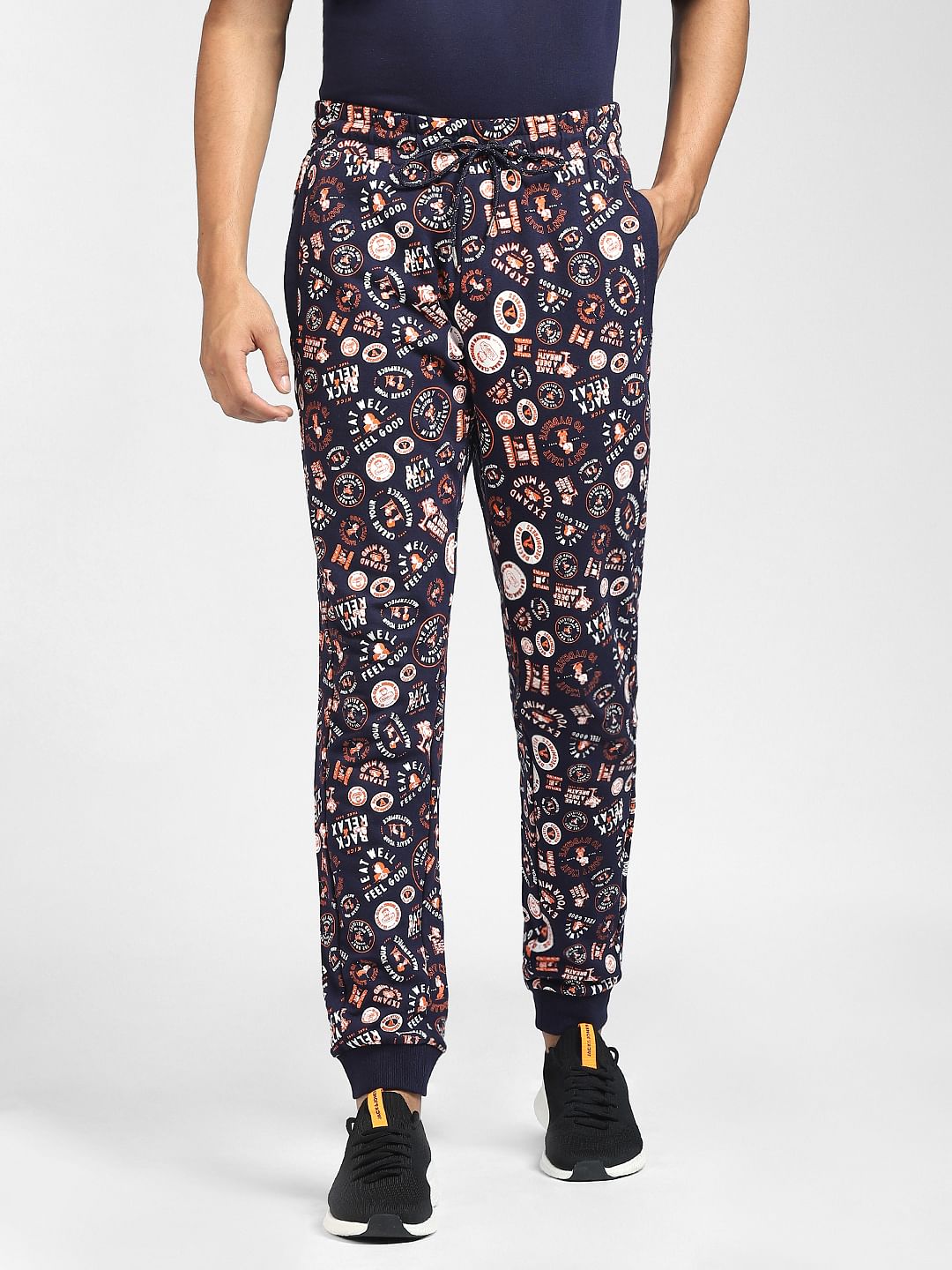 Blue Graphic Print Co-ord Sweatpants