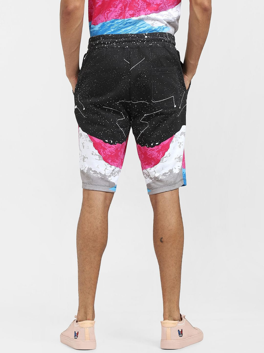 Black All Over Print Shorts