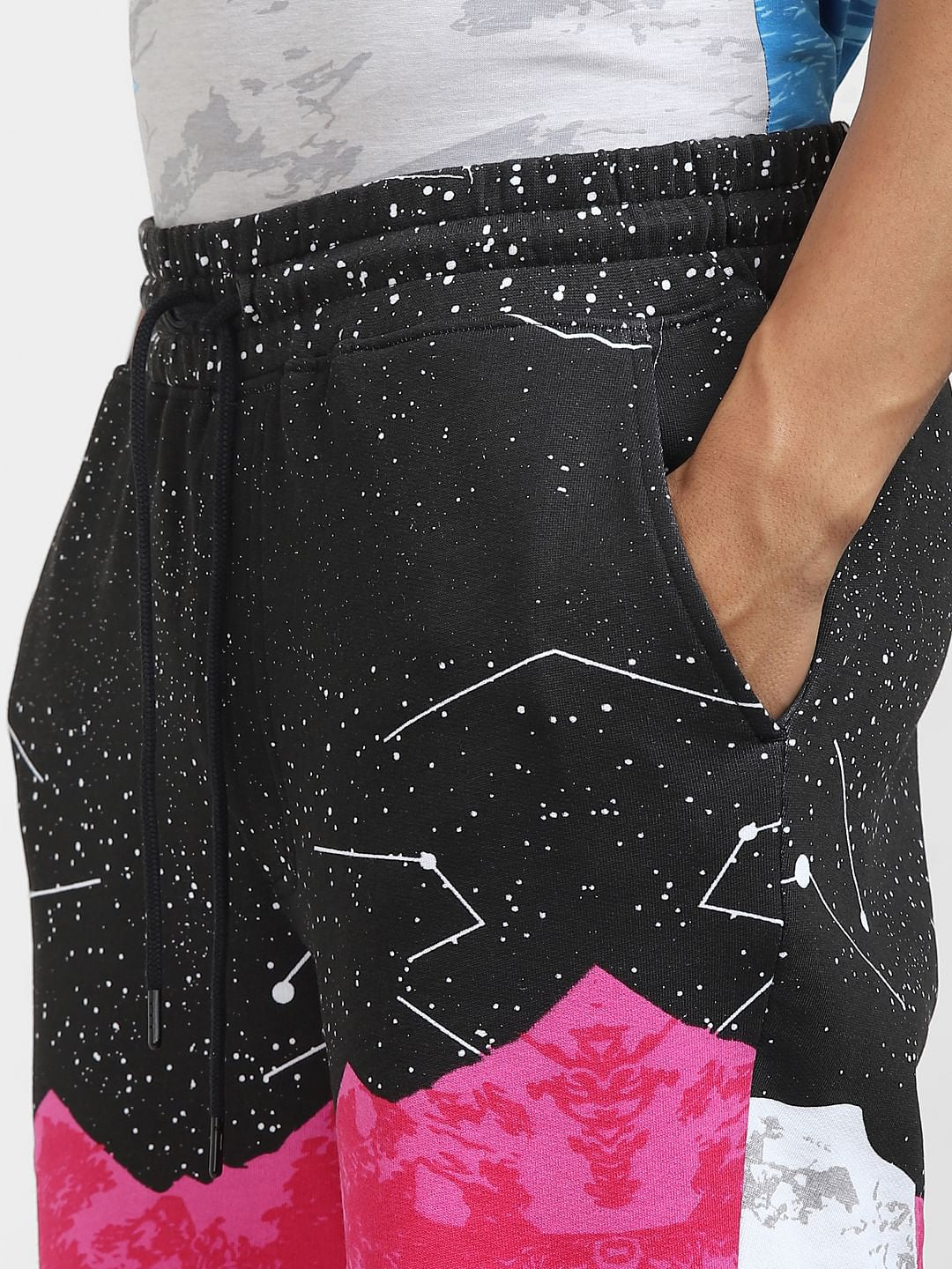 Black All Over Print Shorts