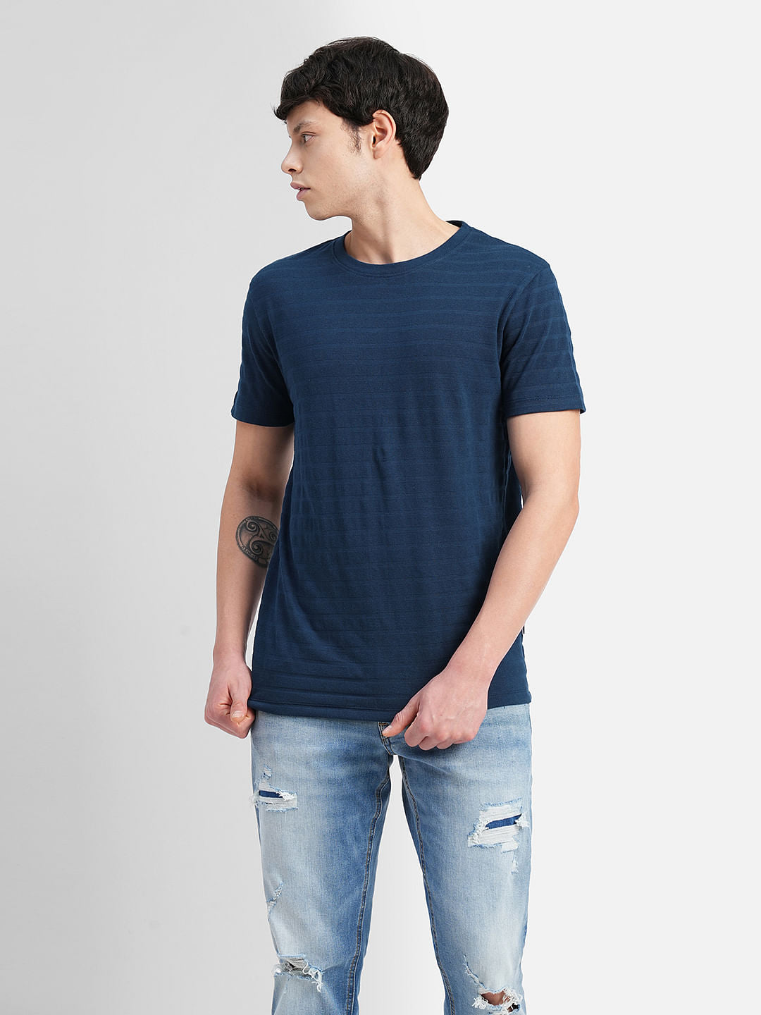 Blue Crew Neck T-shirt