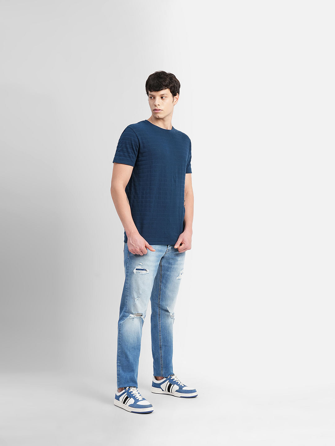 Blue Crew Neck T-shirt