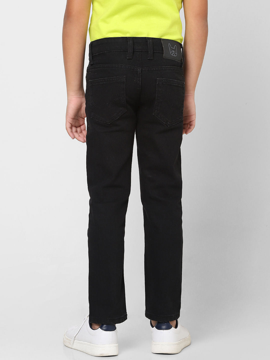 BOYS Black Mid Rise Clark Straight Fit Jeans