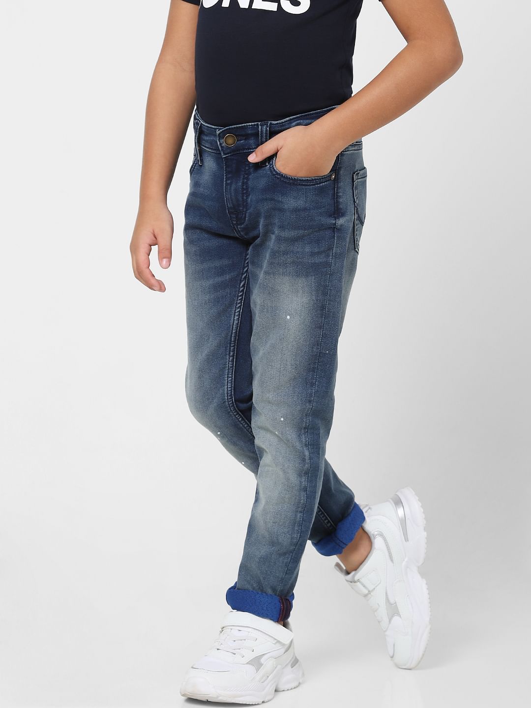 Boys Blue Mid Rise Glenn Slim Fit Jeans