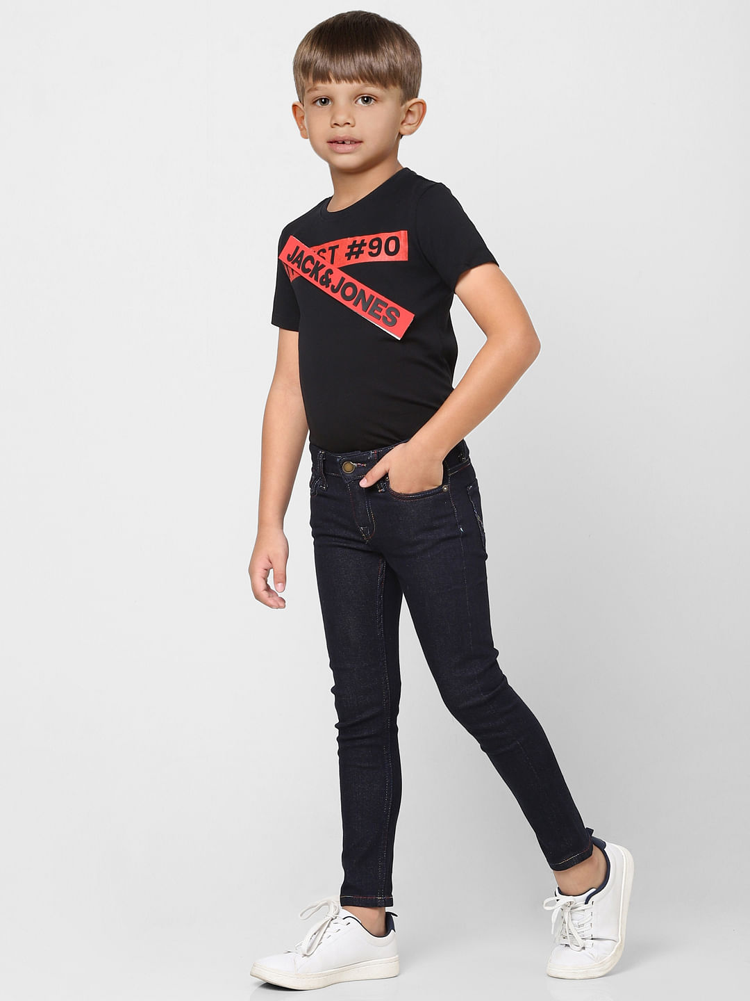 BOYS Blue Mid Rise Clark Straight Fit Jeans