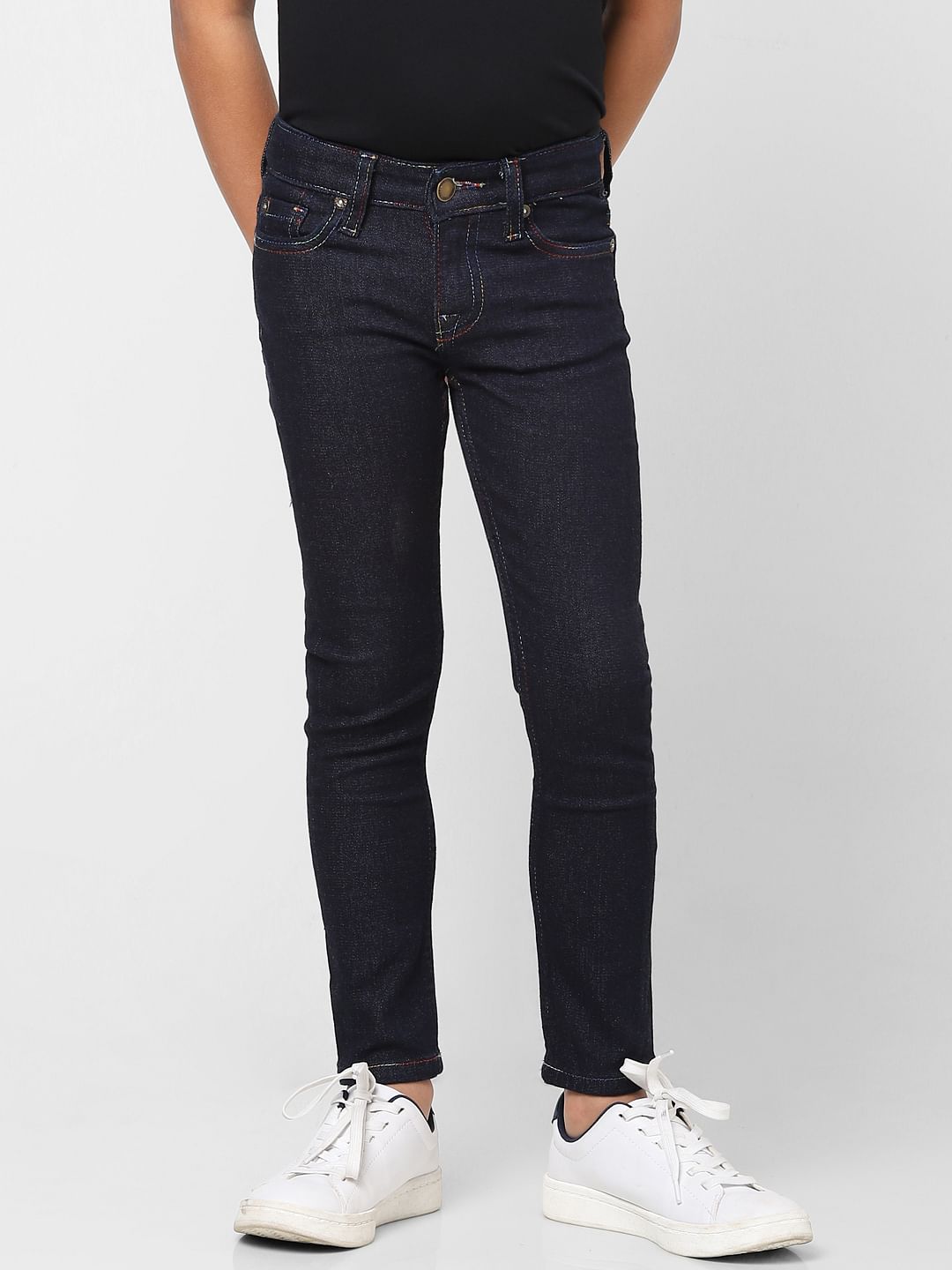 BOYS Blue Mid Rise Clark Straight Fit Jeans