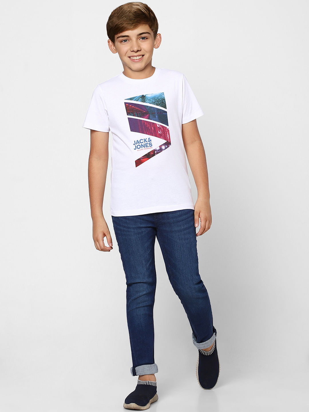 Boys Blue Mid Rise Straight Jeans - 9/10Y