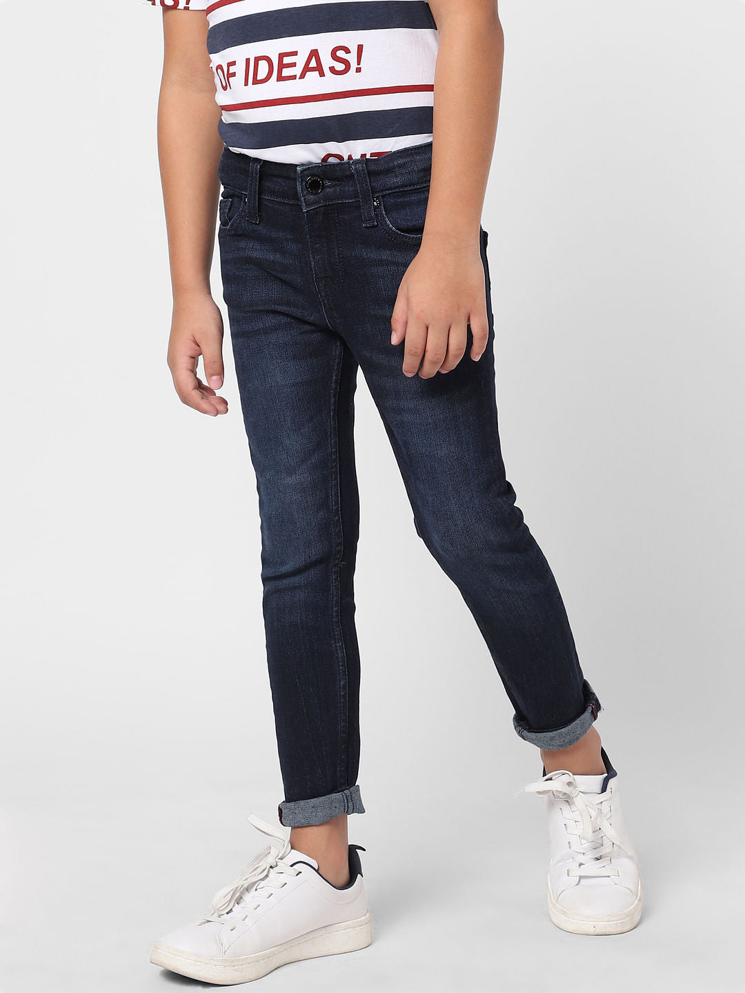 BOYS Blue Mid Rise Glenn Slim Fit Jeans