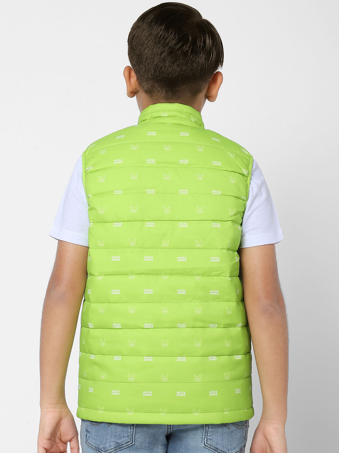 BOYS Lime Green Sleeveless Puffer Winter Jacket