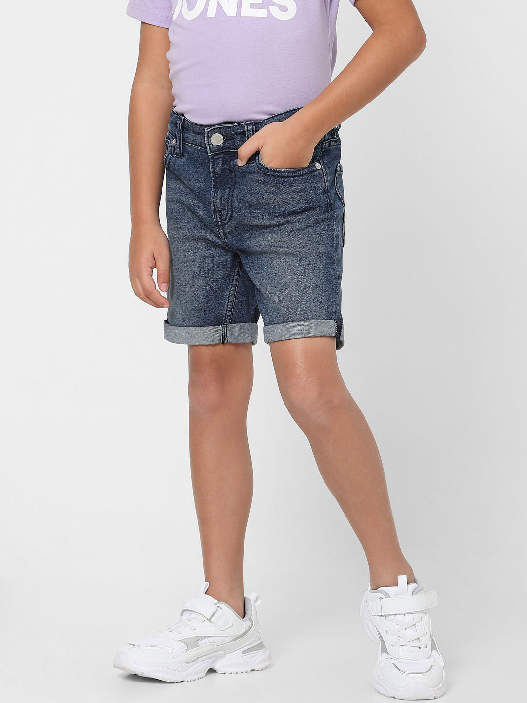 Boys Blue Low Rise Denim Shorts