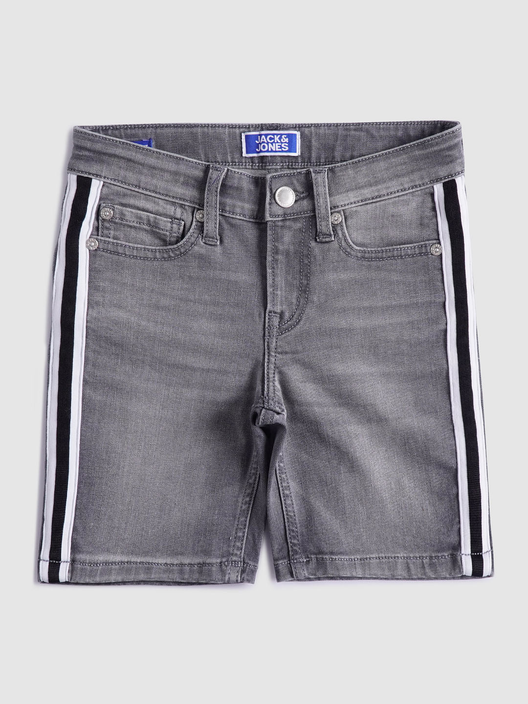 Boys Grey Low Rise Denim Shorts - 4/5Y