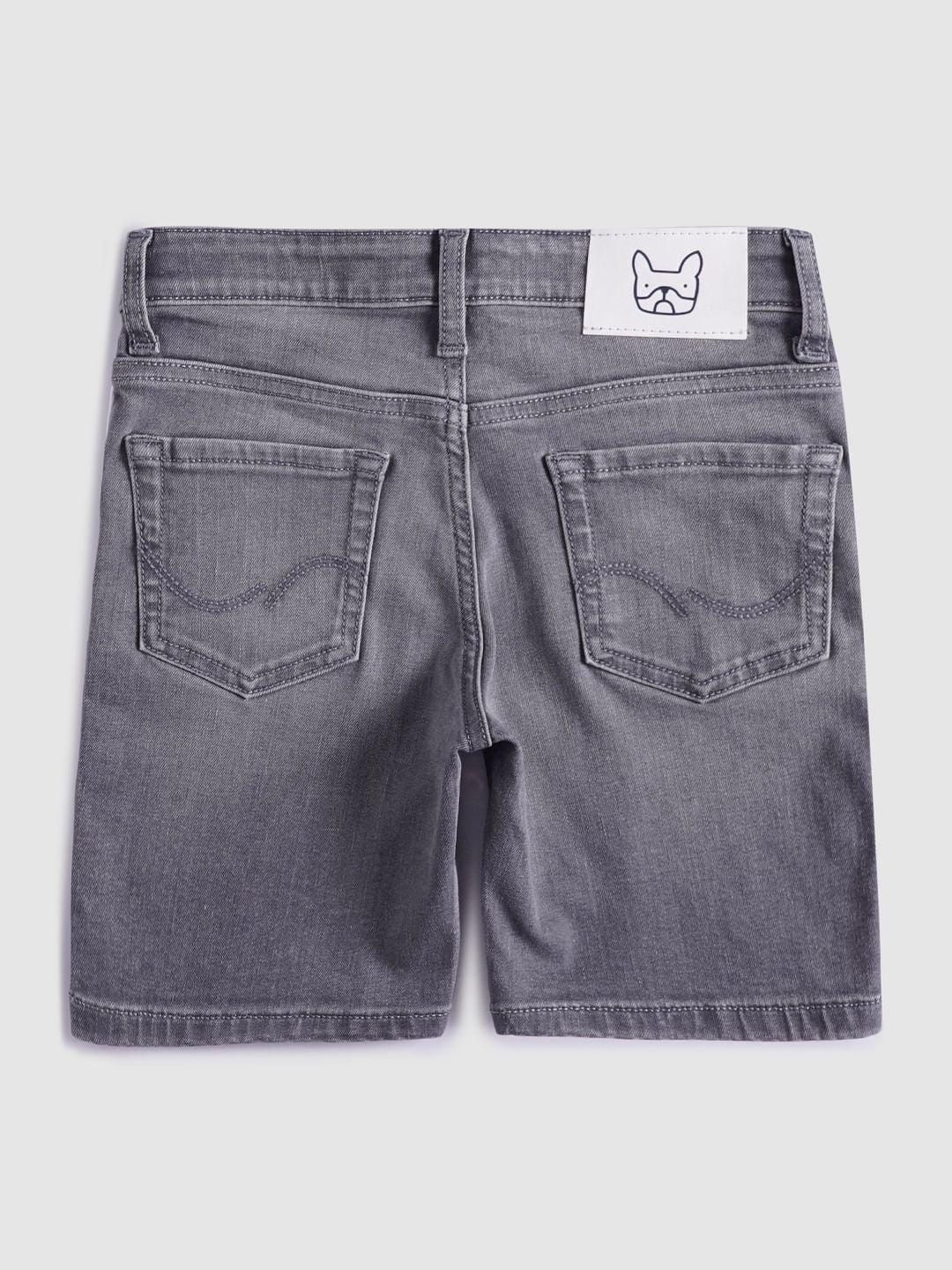 Boys Grey Low Rise Denim Shorts