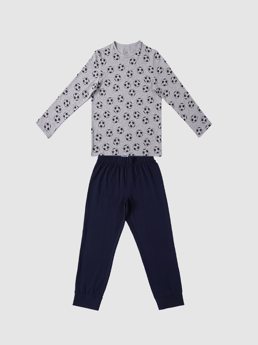 Boys Grey Football Print Sleepwear Set - 4/5Y