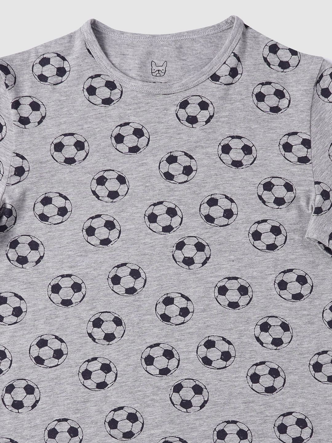 Boys Grey Football Print Sleepwear Set