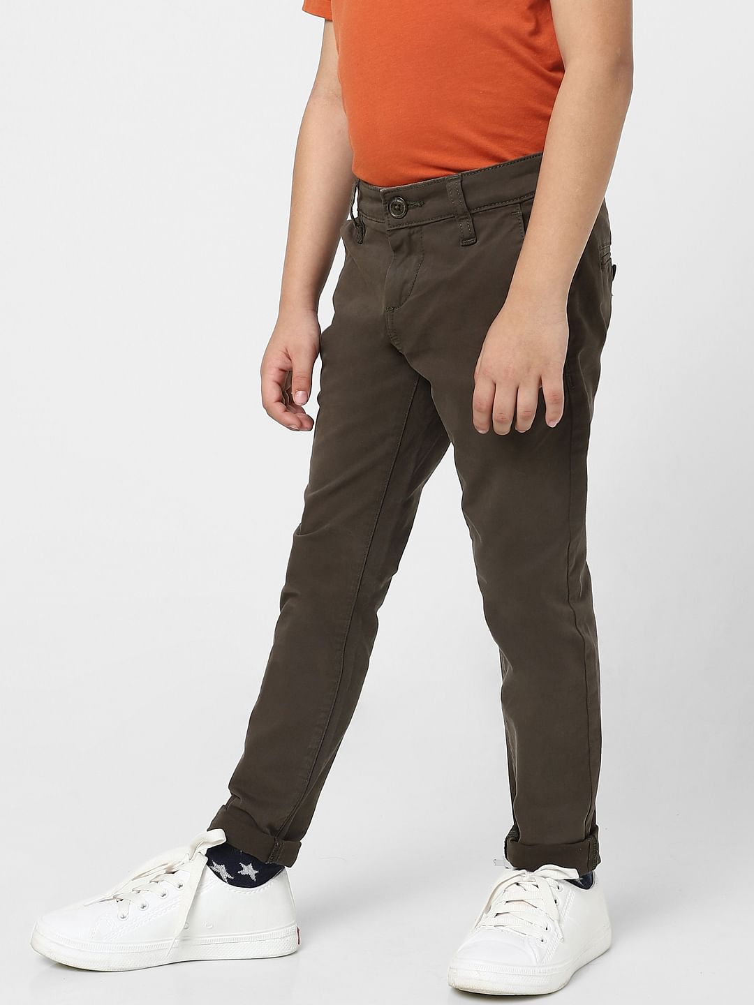 Boys Olive Green Chino Pants