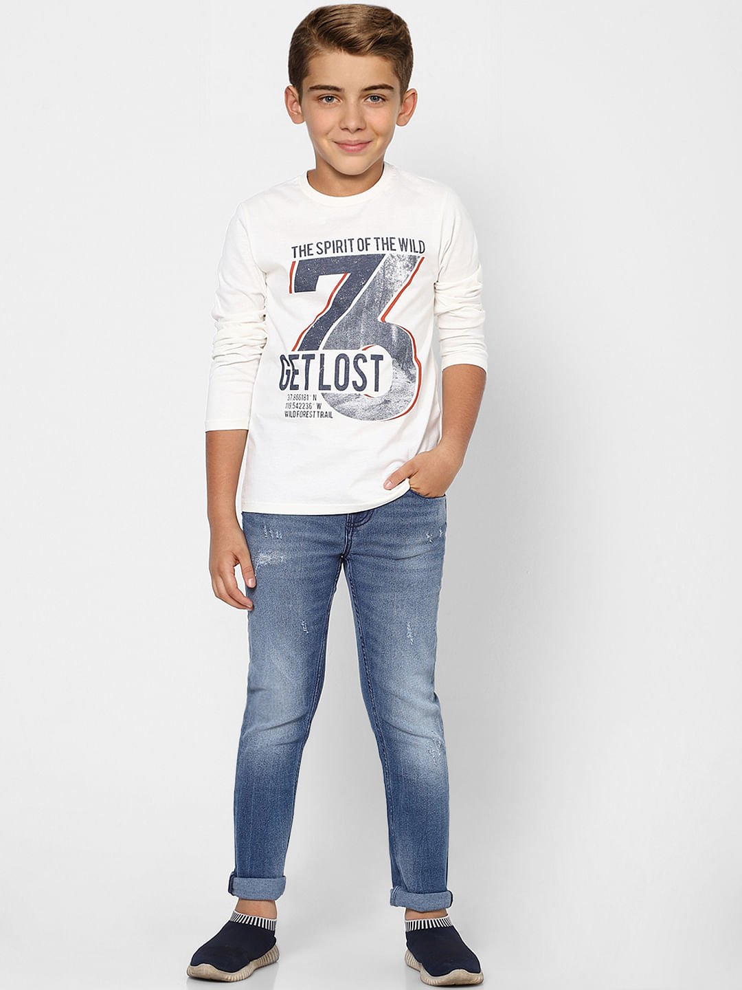 BOYS White Graphic Print Sweatshirt