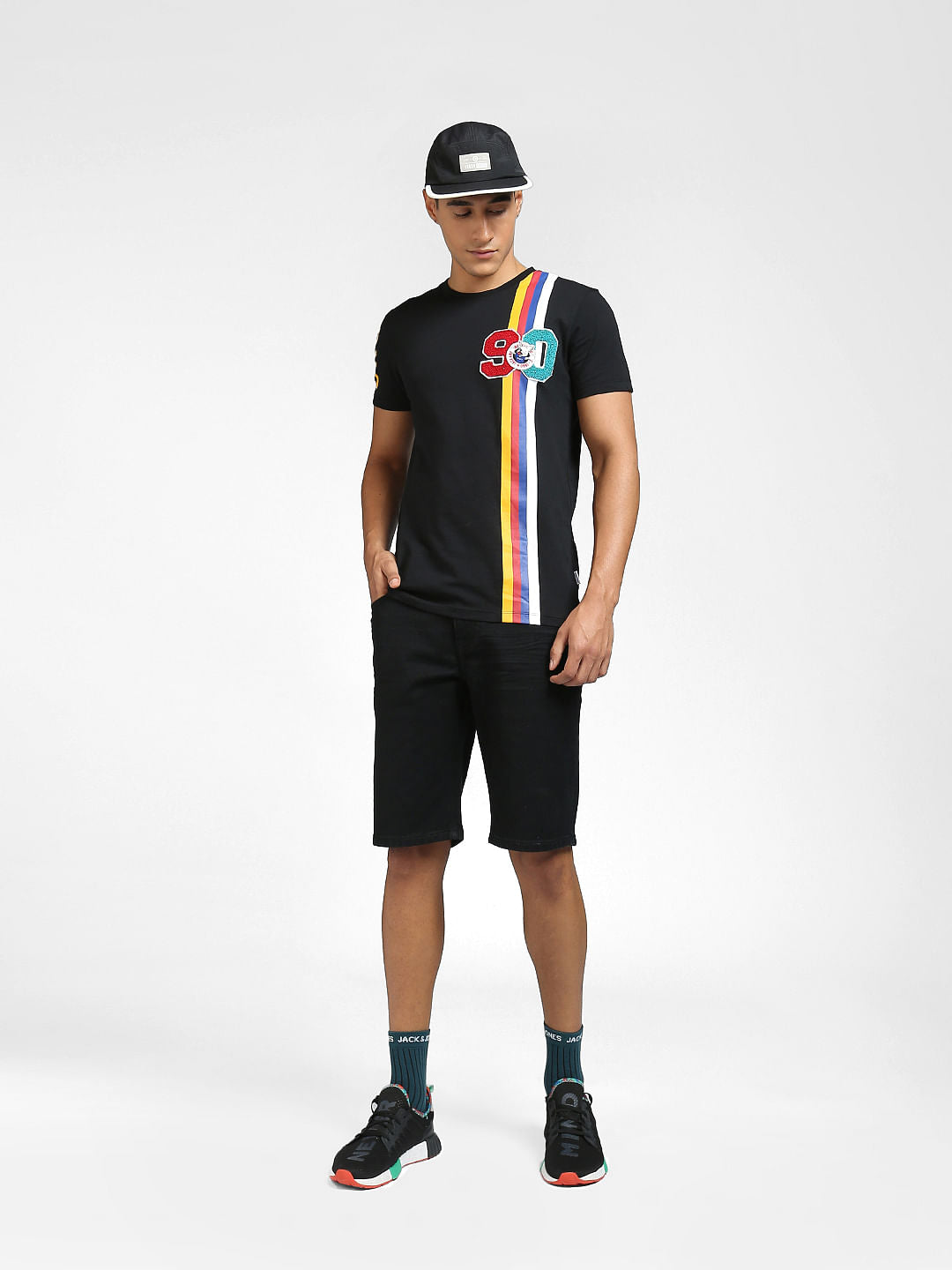 Black Low Rise Denim Shorts - S