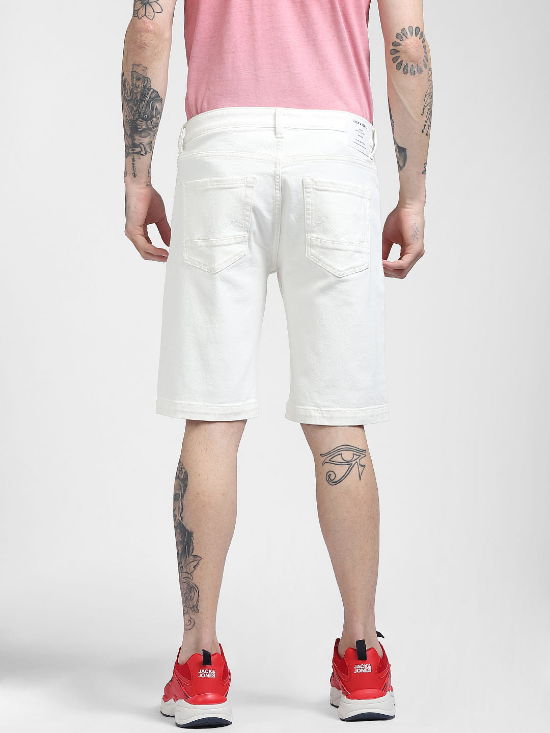 White Low Rise Denim Shorts