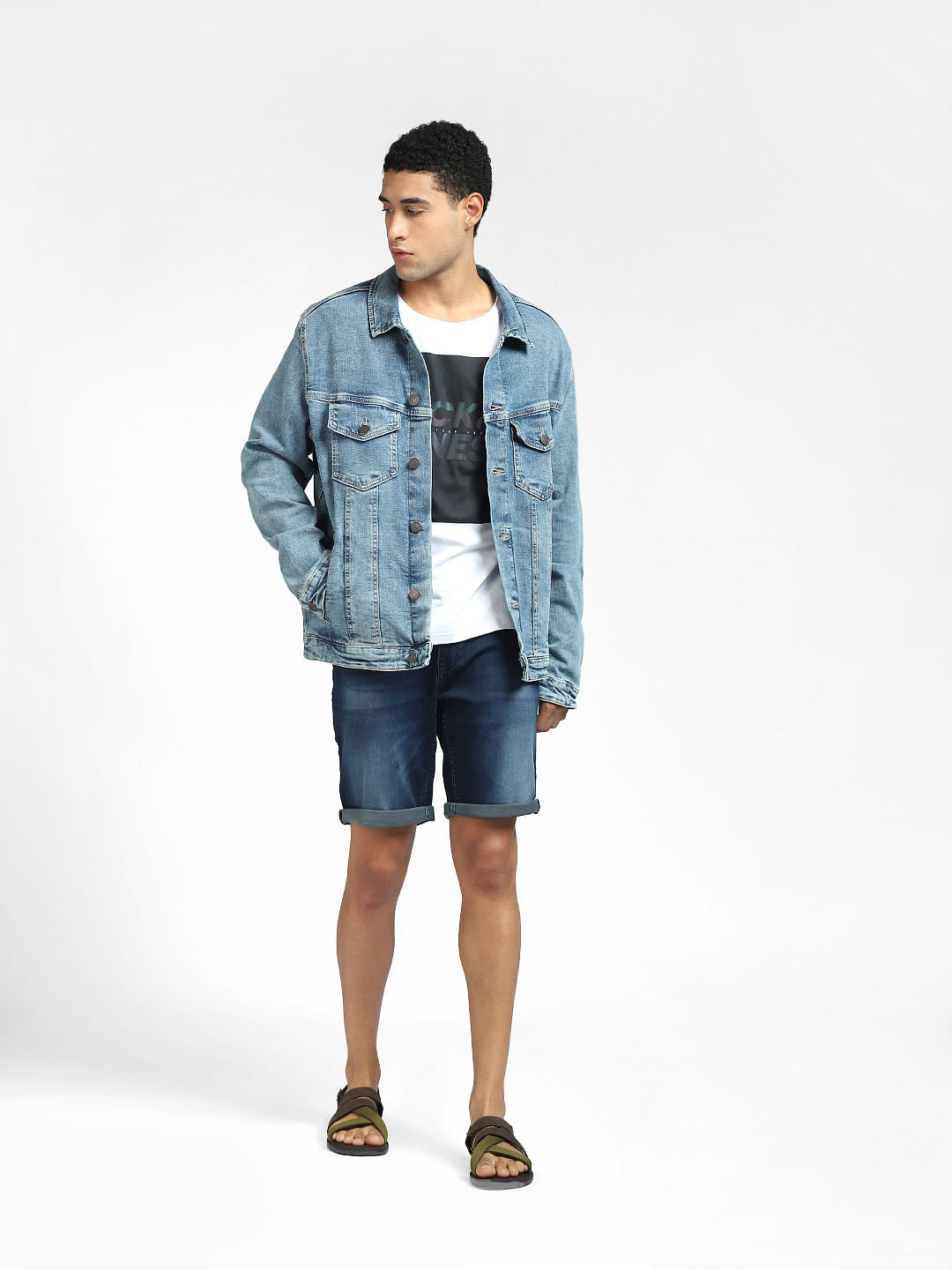 Blue Low Rise Denim Shorts - S