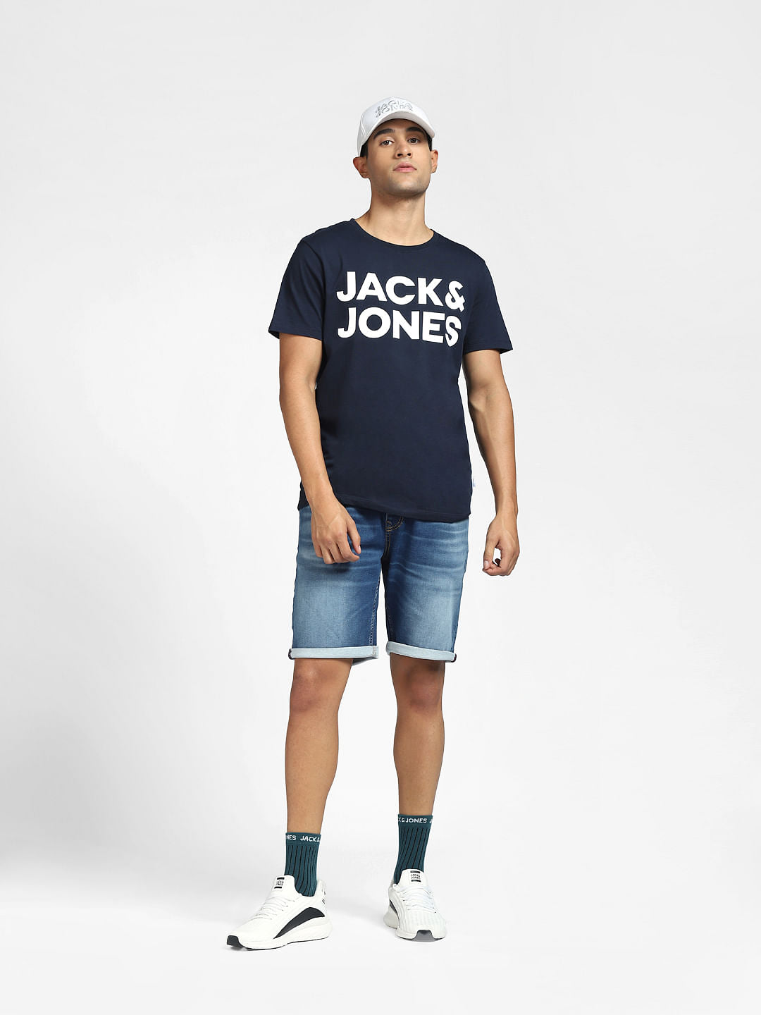 Blue Low Rise Denim Shorts