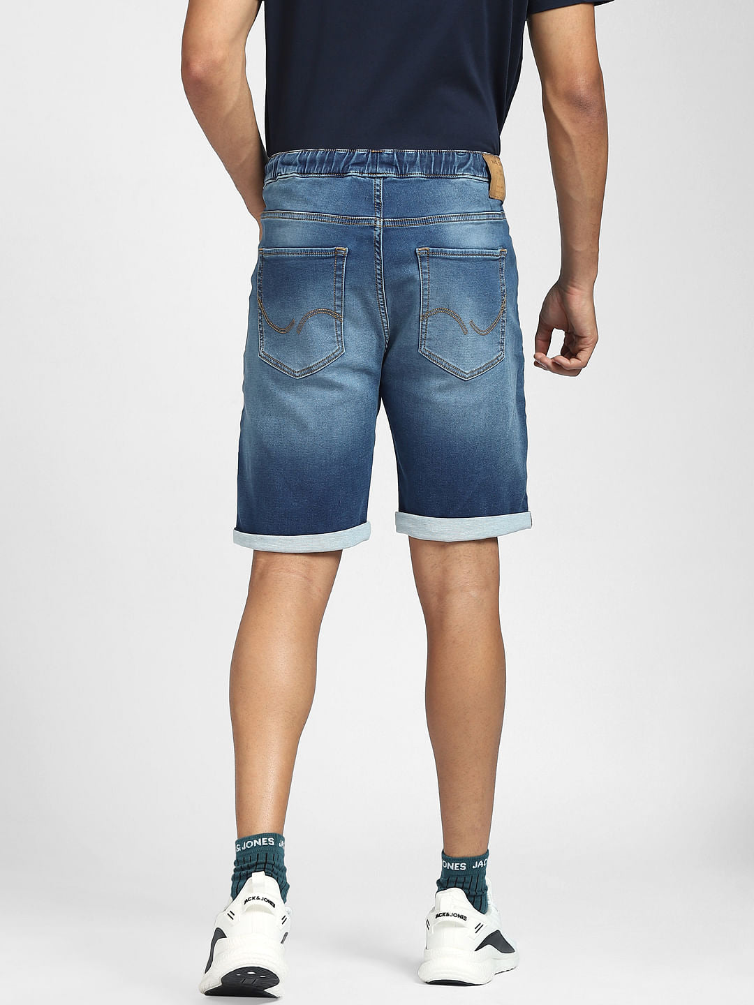 Blue Low Rise Denim Shorts