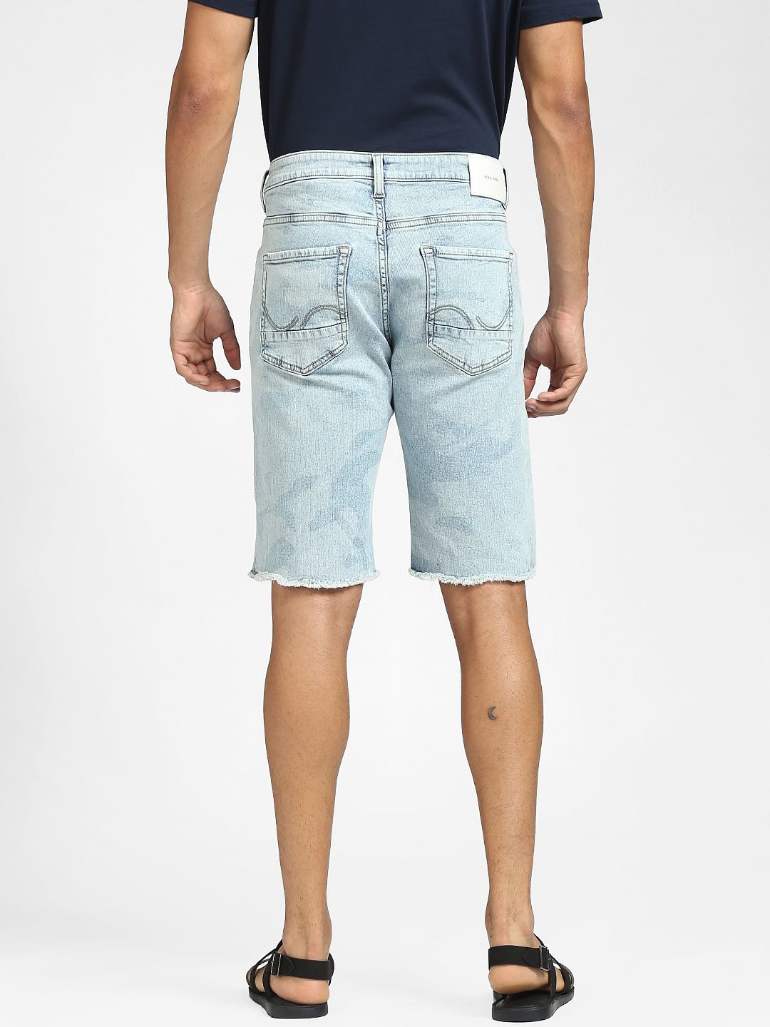 Light Blue Ripped Denim Shorts