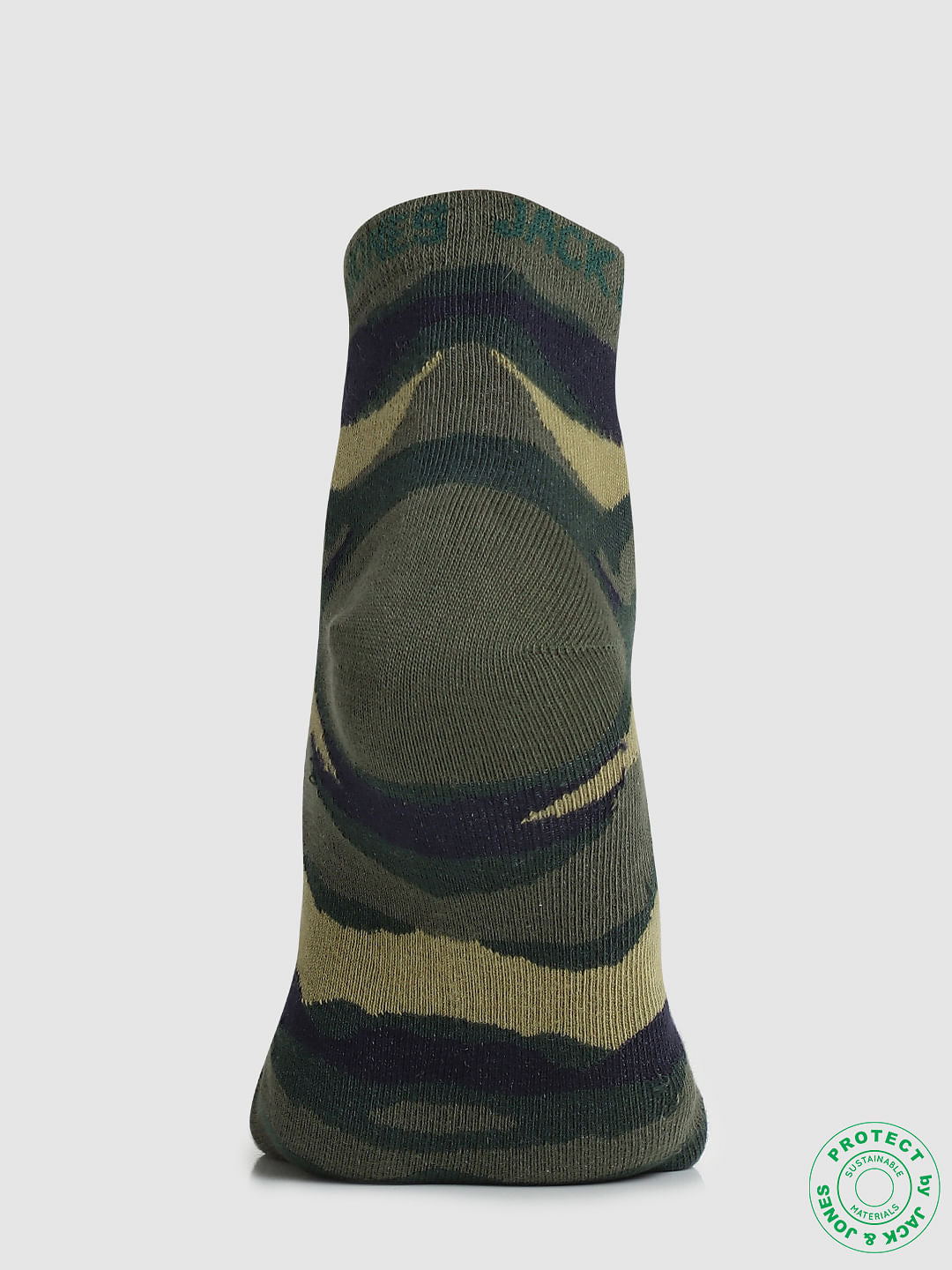 Pack of 2 Camo Print Ankle Socks - Orange & Green