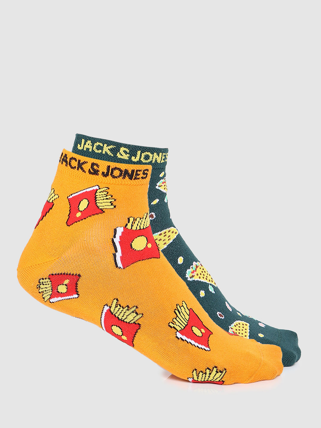 Pack of 2 Graphic Print Ankle Socks - Multi-coloured - ONE