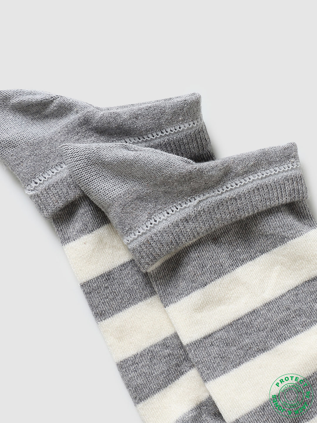 Pack of 2 Striped Ankle Socks - Blue & Grey