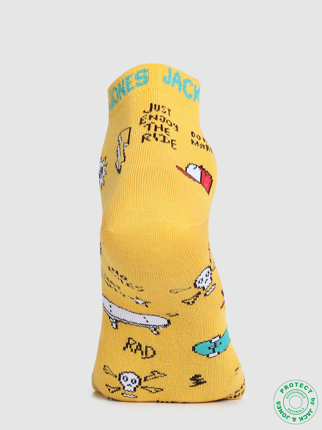 Pack of 2 Graphic Print Socks - Yellow & Black