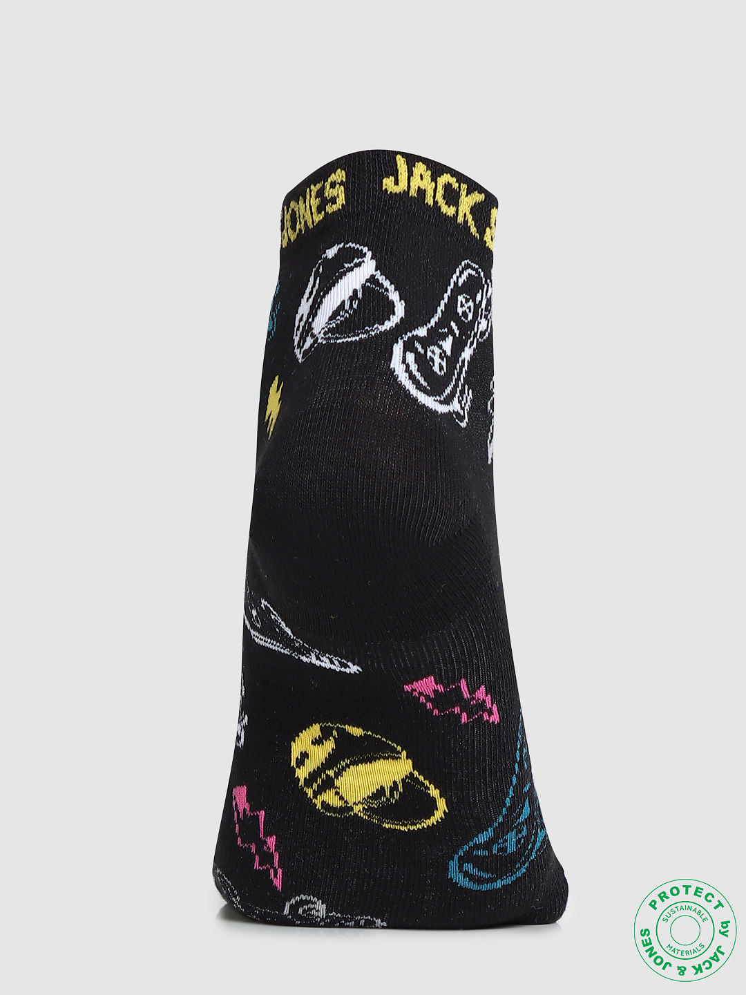 Pack of 2 Graphic Print Socks - Yellow & Black
