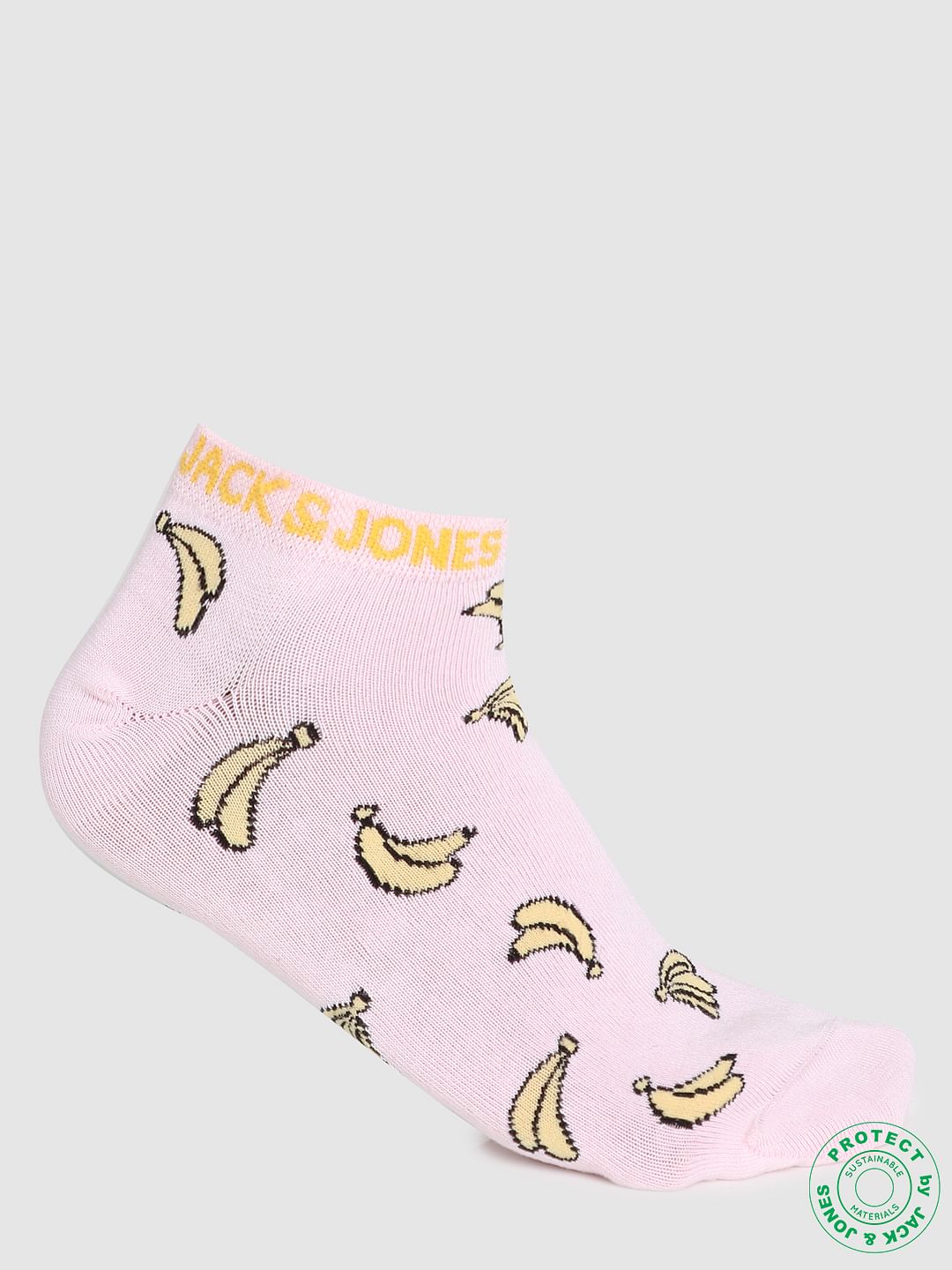 Pack of 2 Fruit Printed Socks - Blue & Pink - ONE