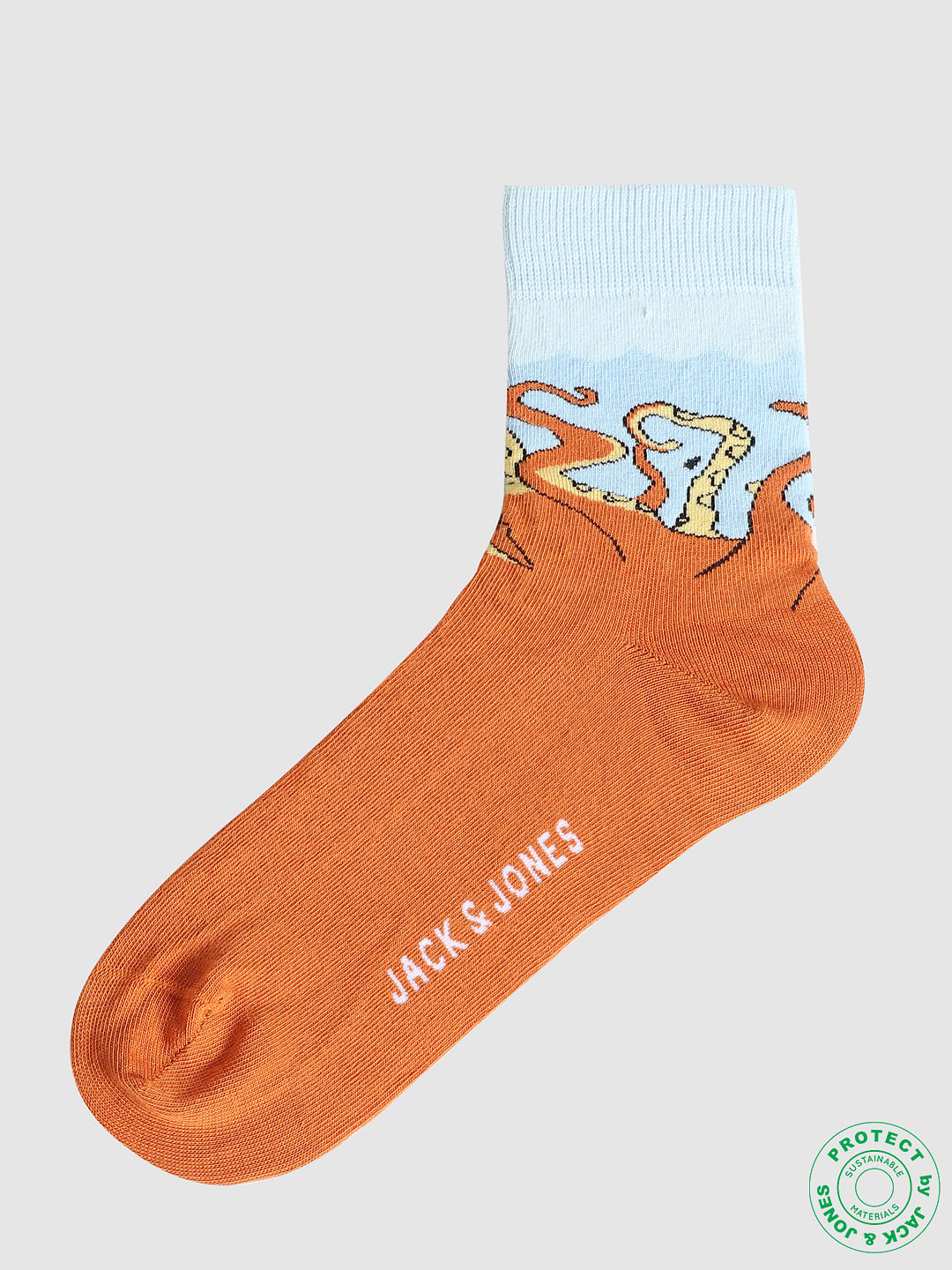 Orange Octopus Print Socks