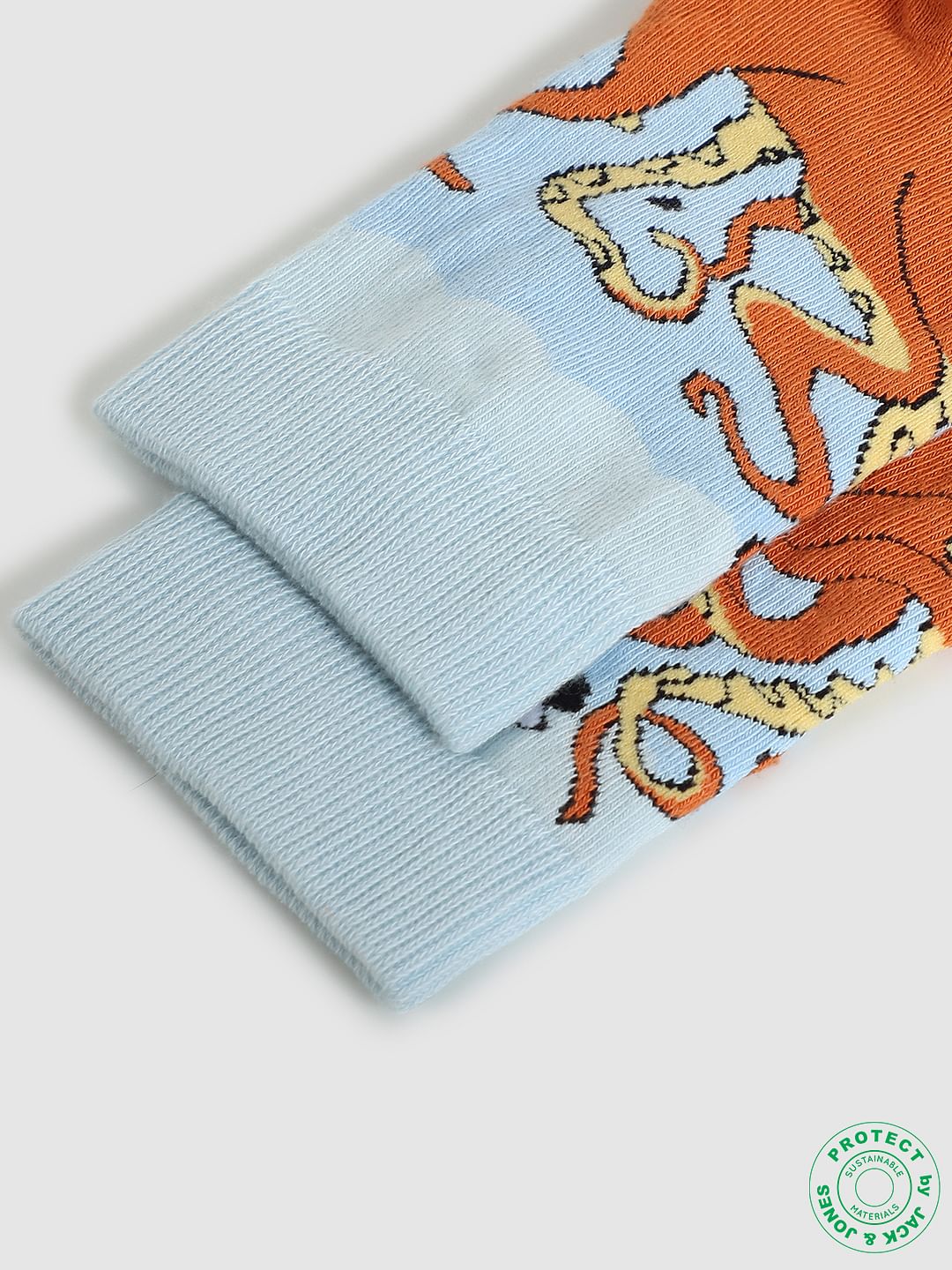 Orange Octopus Print Socks