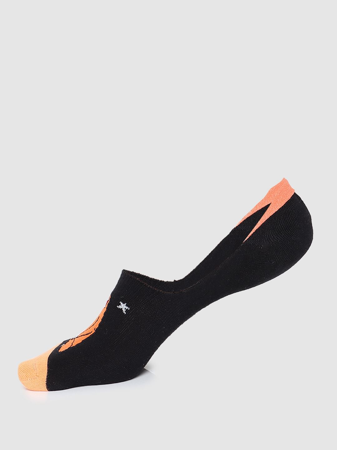 Black Slogan Print Footies