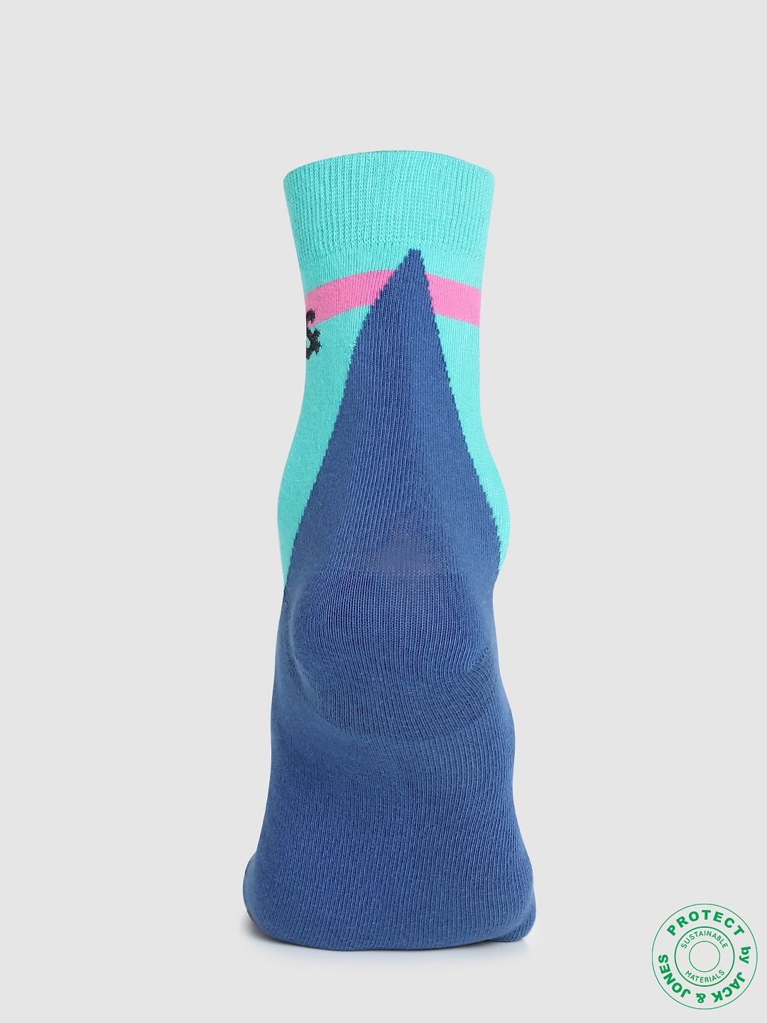 Blue Colourblocked Socks